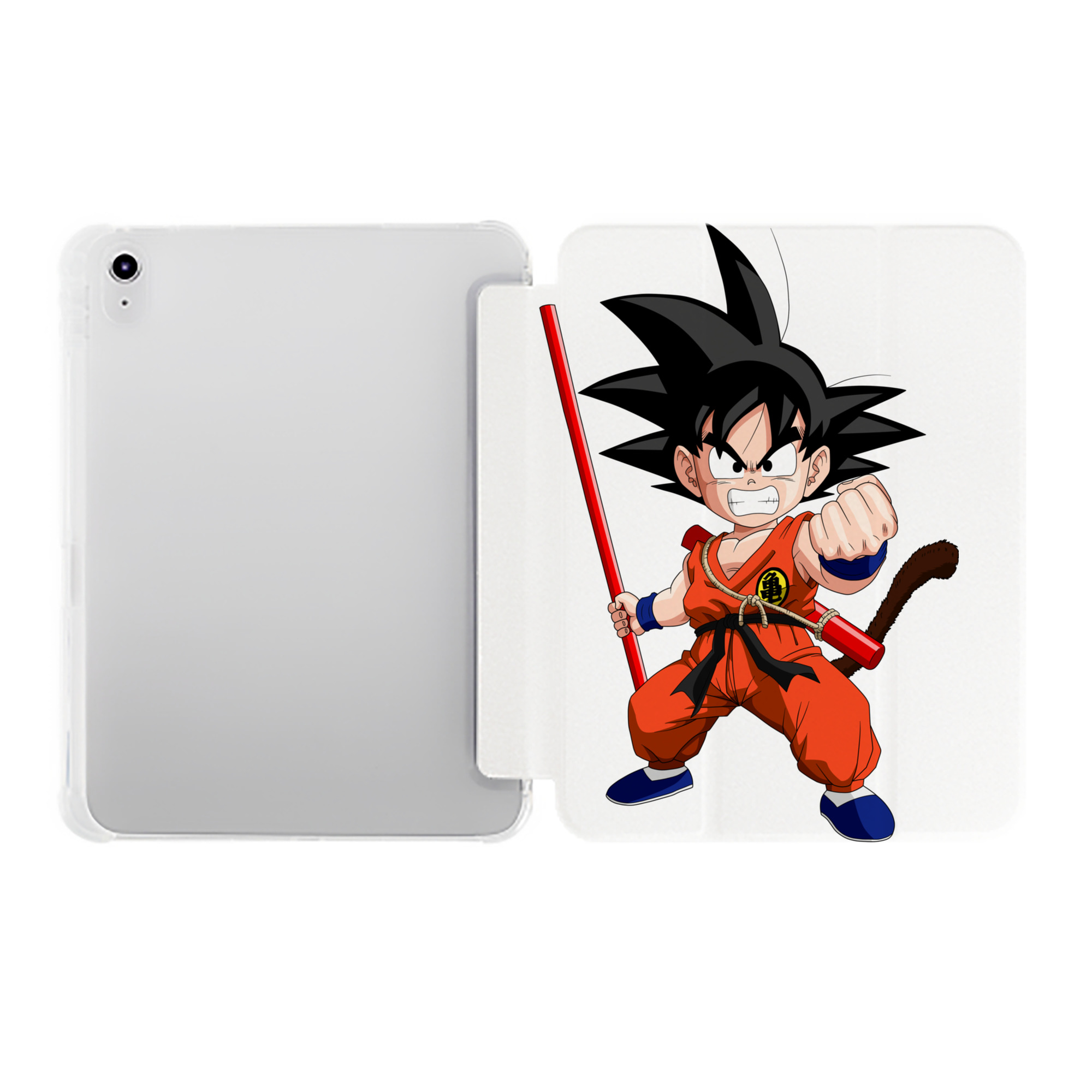 （画像用） ドラゴンボール 孫悟空（そん ごくう）Son Goku カカロット DRAGON BALL Kakarotto IPad ケース ペン収納付き 三つ折りスタンド PUレザー×シリコン 対応機種9.5/10.5/10.9インチ